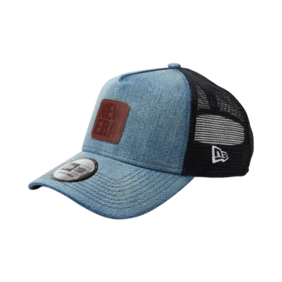 NEW ERA 9Forty A-Frame Tracker Denim Leather Patch "Washed Denim"