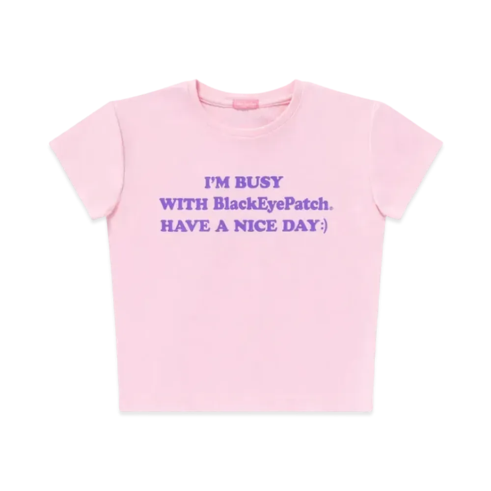 BlackEyePatch I'm Busy Baby Tee "Pink"