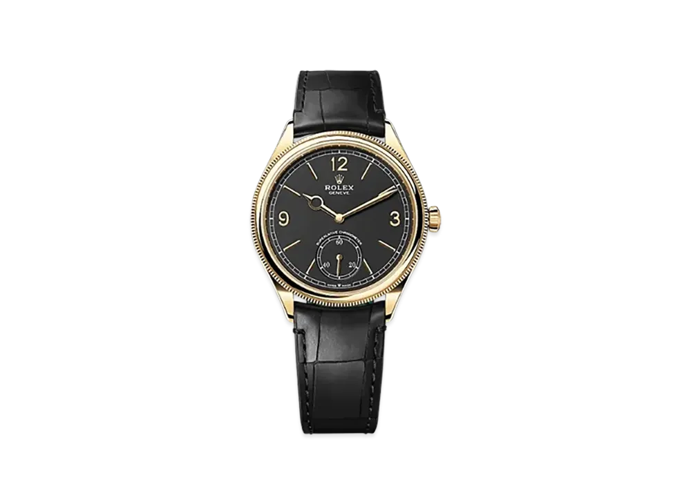 ROLEX 1908 39mm 18 ct Yellow Gold Polished 52508 "Intense Black"