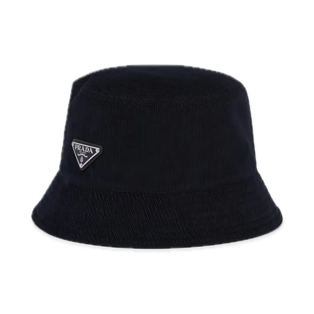 PRADA Corduroy Bucket Hat "Navy"