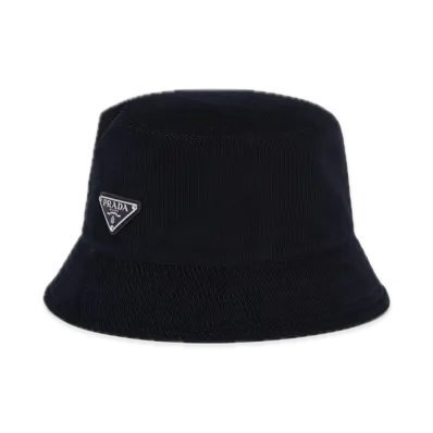 PRADA Corduroy Bucket Hat "Navy"