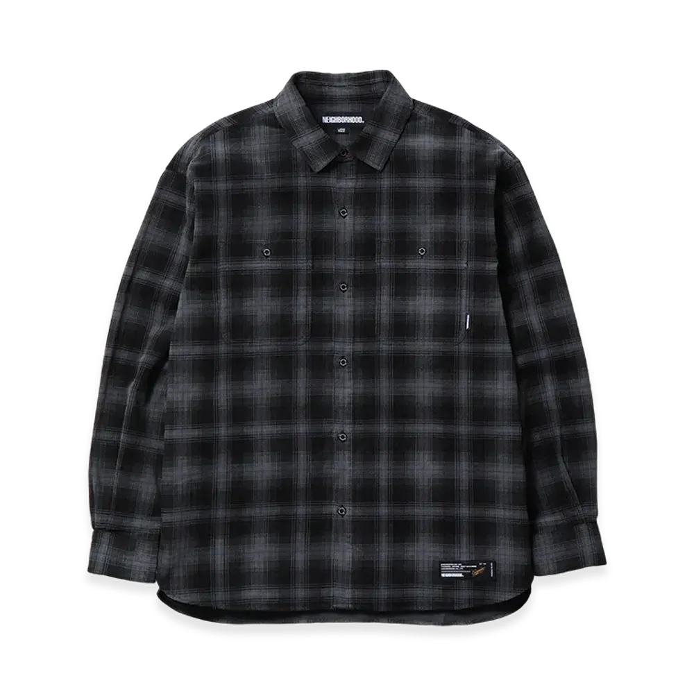 NEIGHBORHOOD Corduroy Check Shirt LS "Gray"