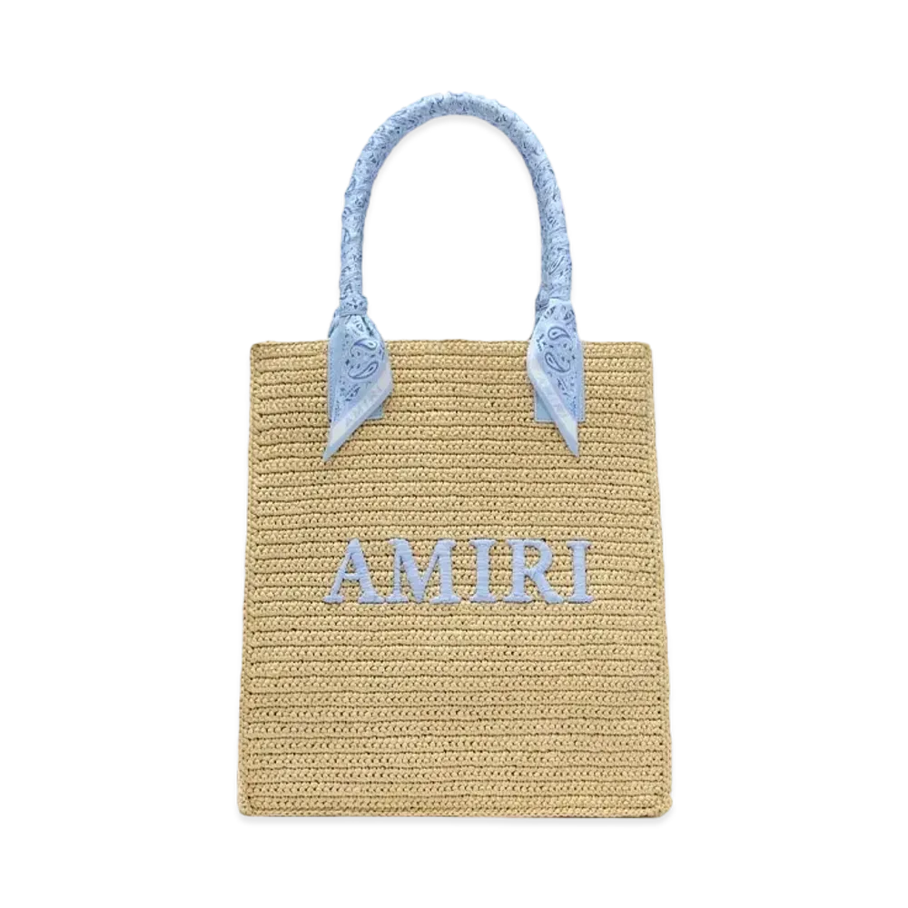 AMIRI Raffia Tote "Blue"