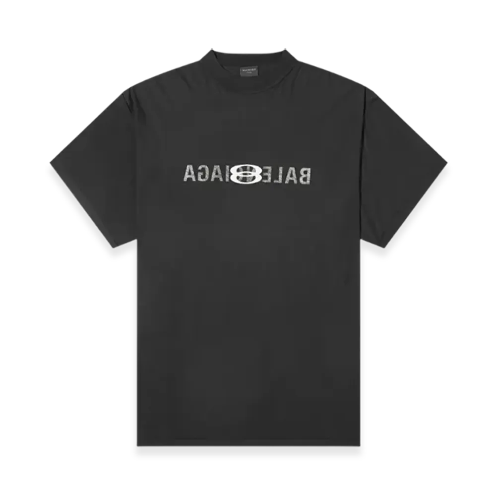 BALENCIAGA Ai Logo Inside Out Oversized T-Shirt "Faded Black"