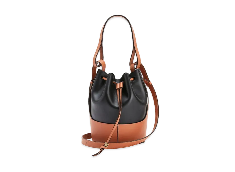 LOEWE Small Balloon Bag In Nappa Calfskin "Black / Tan"