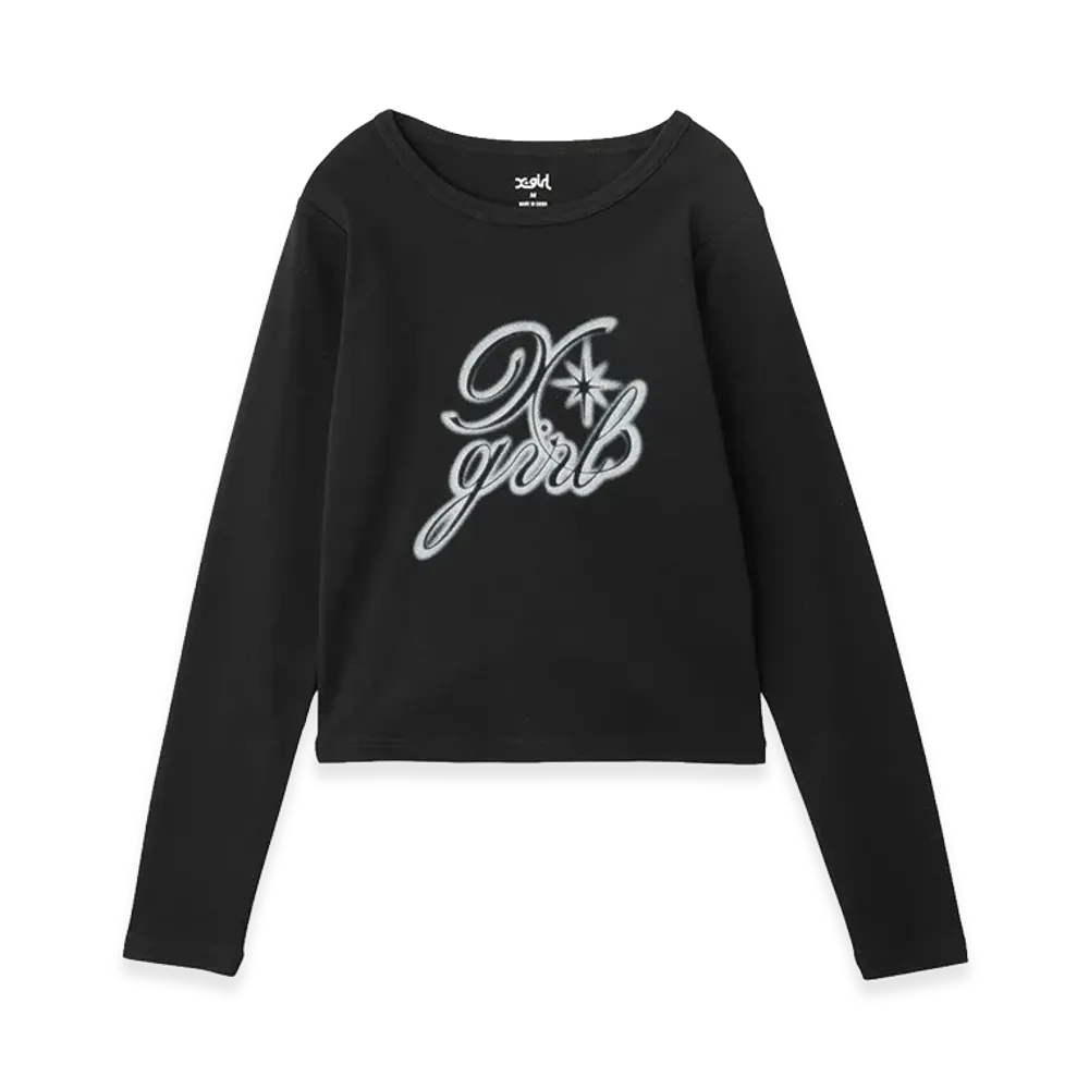 X-Girl Women's Spray Logo L/S Top "Black"
