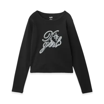X-Girl Women's Spray Logo L/S Top "Black"