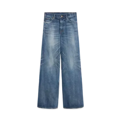 CELINE Middle Rise Flare Surf Jeans "Dark Union Wash Denim"
