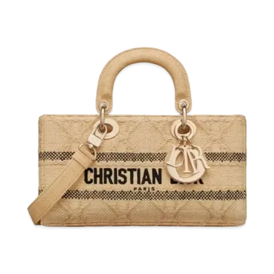 Dior Medium Lady D Joy Bag Cannage Raffia "Natural"