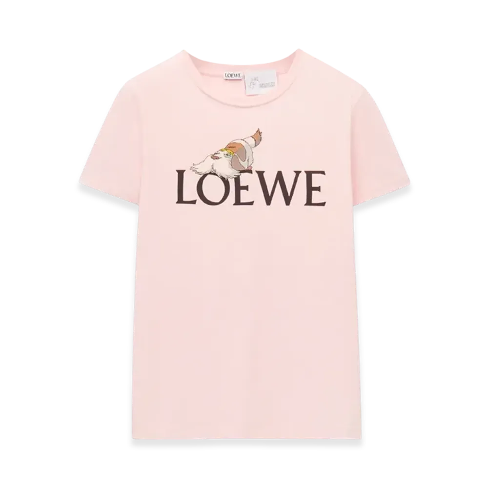 LOEWE x Howl's Moving Castle Heen T-Shirt in Cotton "Chalk"