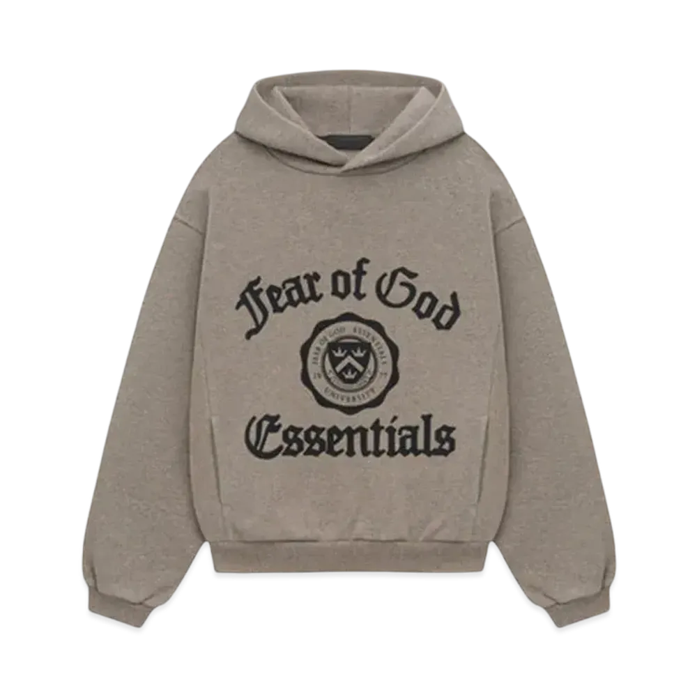FEAR OF GOD Essentials Kid's Heavy Fleece Vintage Shrunken Hoodie "Heather Gray"