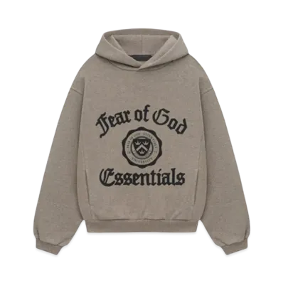 FEAR OF GOD Essentials Kid's Heavy Fleece Vintage Shrunken Hoodie "Heather Gray"
