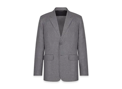 Dior Deconstructed Jacket Silk Cashmere Twill "Gray"