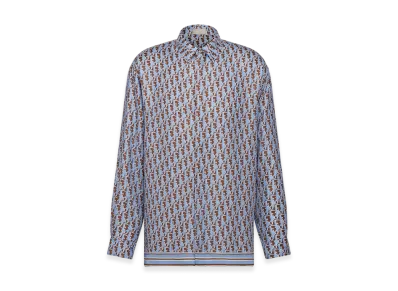 Dior Organic Silk Twill Oblique Shirt "Blue"