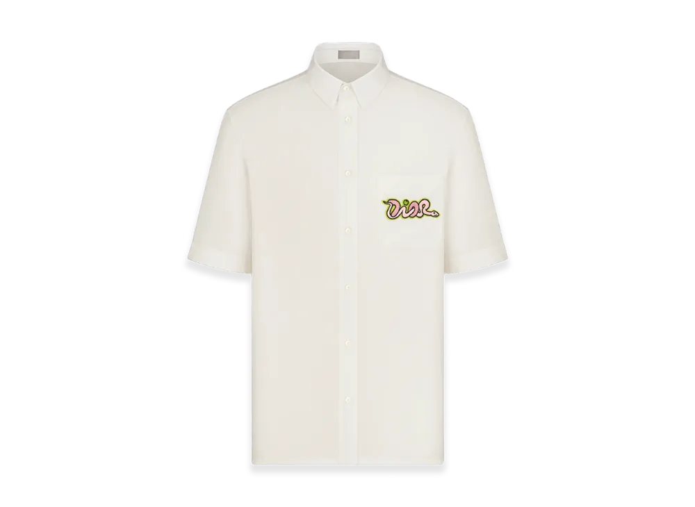 Dior x Kaws Cotton Twill Short-Sleeved Shirt "Off White"