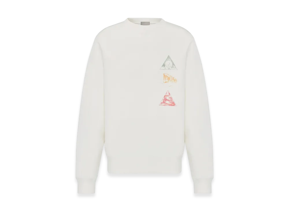Dior Relaxed-Fit Organic Cotton Fleece Sweatshirt "White"