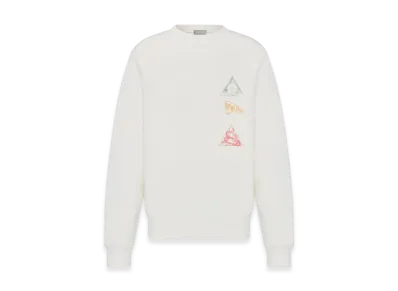 Dior Relaxed-Fit Organic Cotton Fleece Sweatshirt "White"