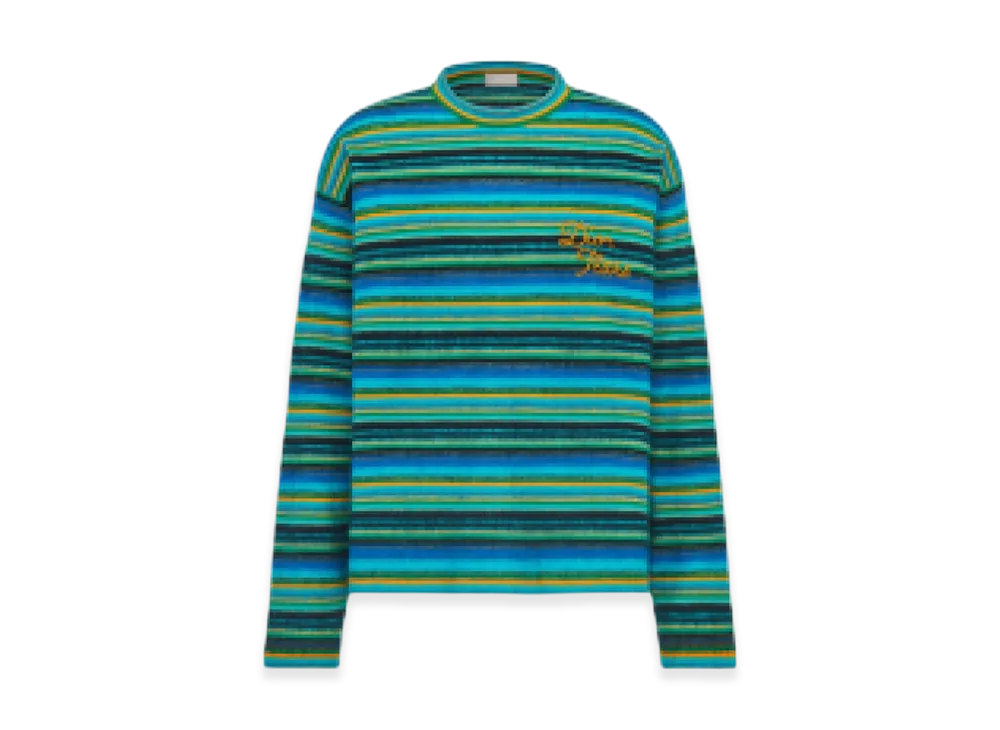Dior x Denim Tears Dior Tears Sweater Brushed Knit Cotton Mohair and Alpaca Blend "Blue/Yellow"