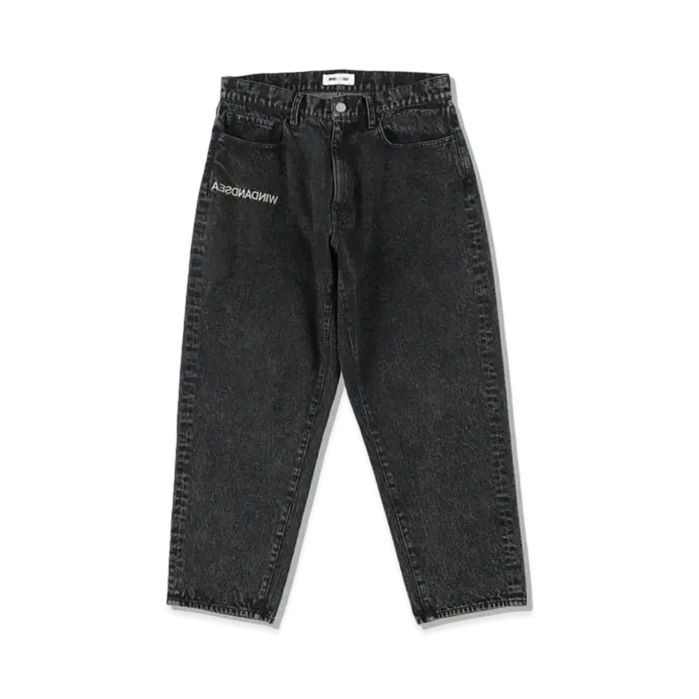 WIND AND SEA WDS A32 (INVERT) MID RISE WIDE TAPERED JEANS "Black"