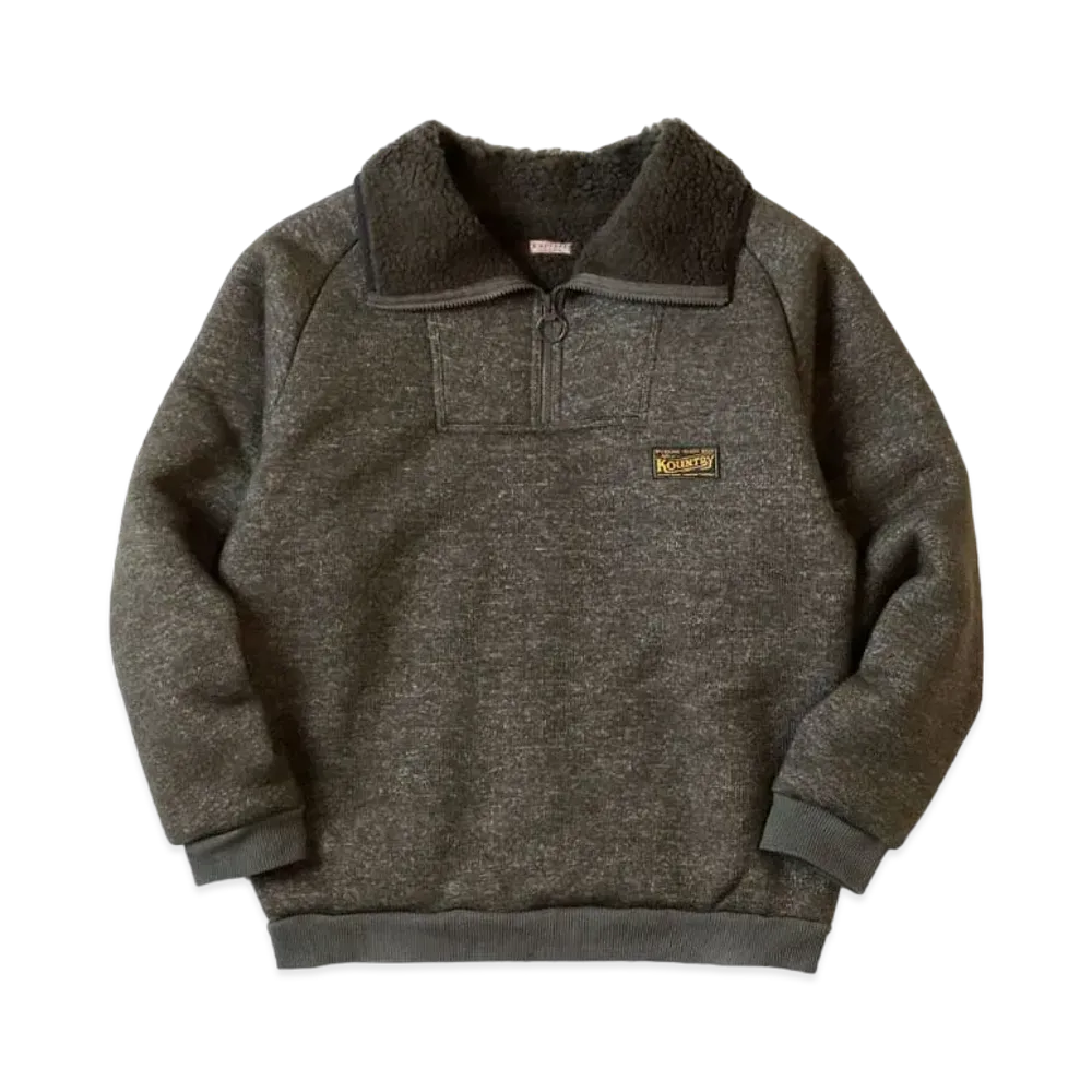 KAPITAL Boa Fleece Zip Alpine Pullover "Khaki"