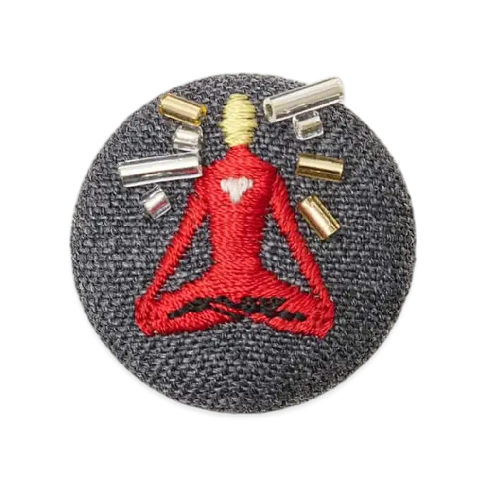 UNDERCOVER Wool Mohair Fabric Badge "Gray"