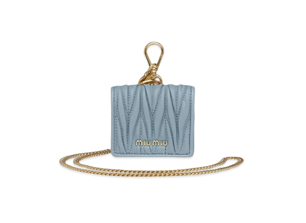 MIU MIU Materassenapa Leather Airpods Pro Case "Sky Blue"