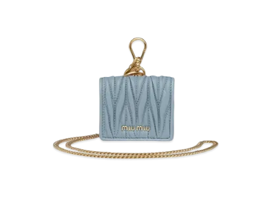 MIU MIU Materassenapa Leather Airpods Pro Case "Sky Blue"
