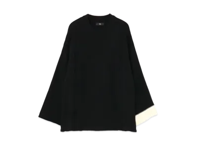 Yohji Yamamoto Y's WOOL CABLE KNITTING COLOR COMBI PULLOVER "Black"