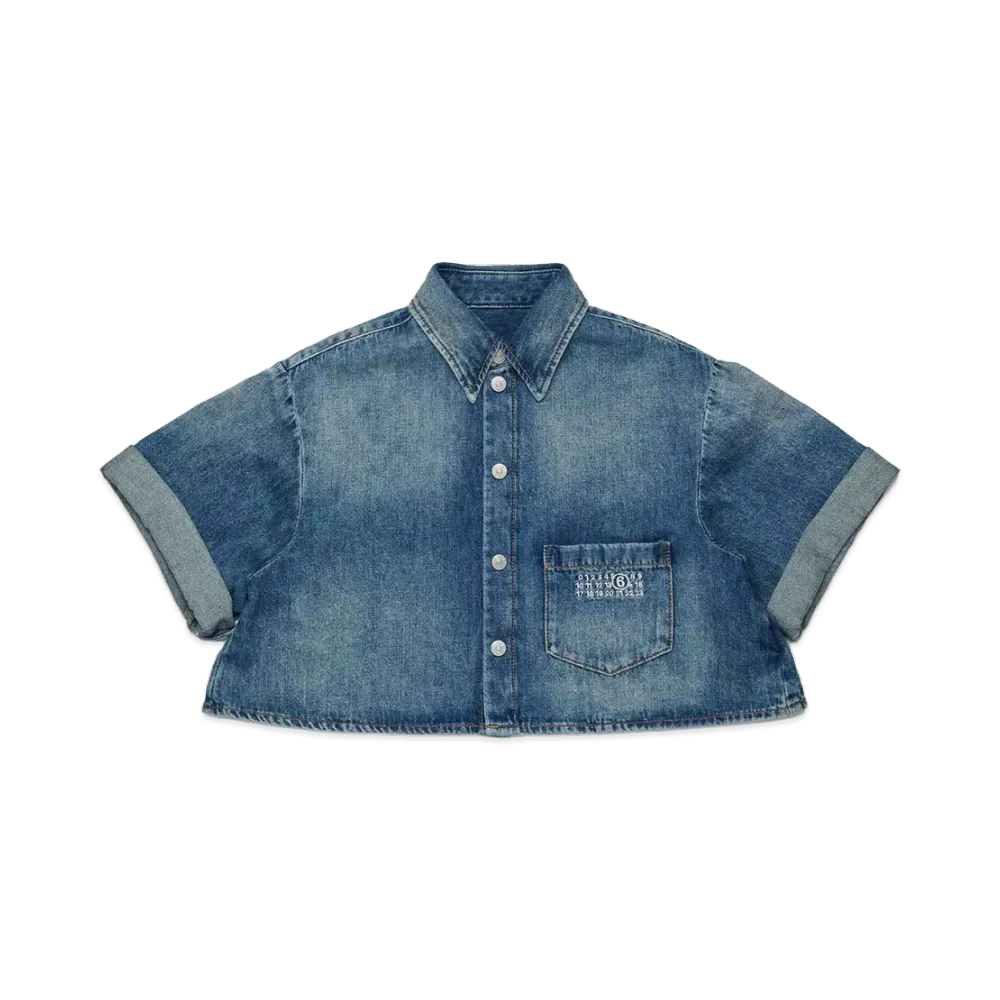 MM6 Maison Margiela Kids Short Sleeve Shirts "Blue"