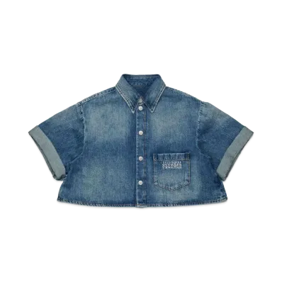 MM6 Maison Margiela Kids Short Sleeve Shirts "Blue"