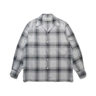 WACKO MARIA Check Open Collar Shirt "White Black"