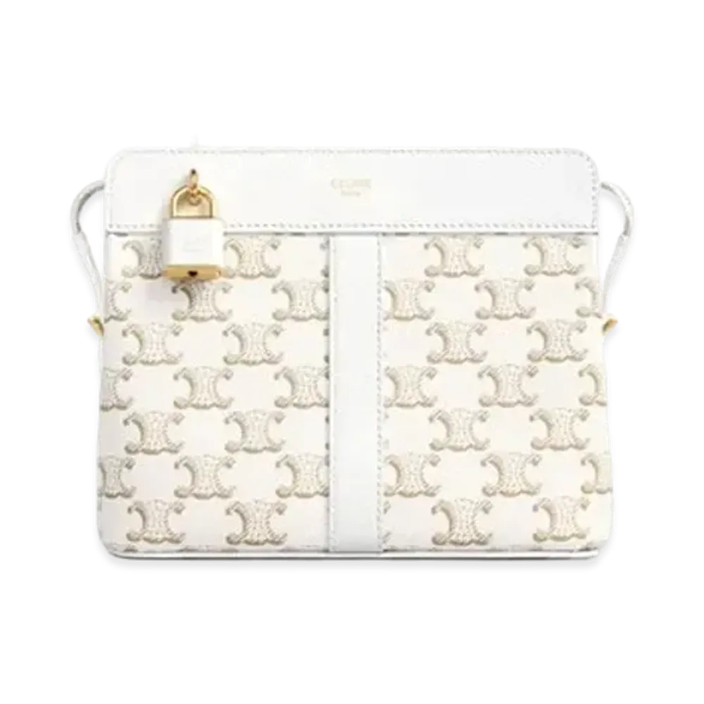 CELINE Teen Cabas De France In Triomphe Canvas "White/White"