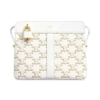 CELINE Teen Cabas De France In Triomphe Canvas "White/White"