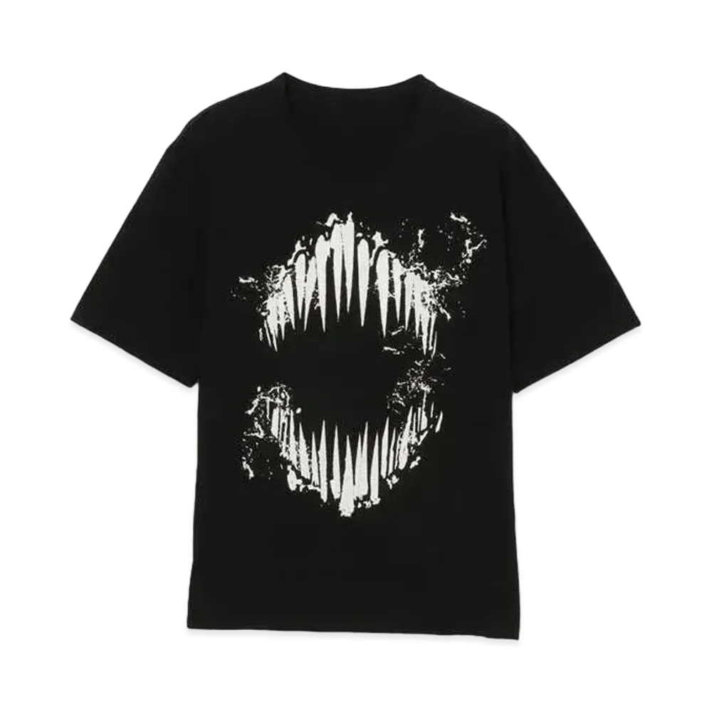 Ground Y x CHAINSAW MAN Chainsaw Man Teeth Cotton T-shirts "Black"