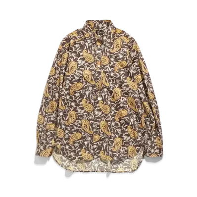 Needles PINHOLE EDW SHIRT - COTTON SATEEN / PAISLEY PT. "Brown"