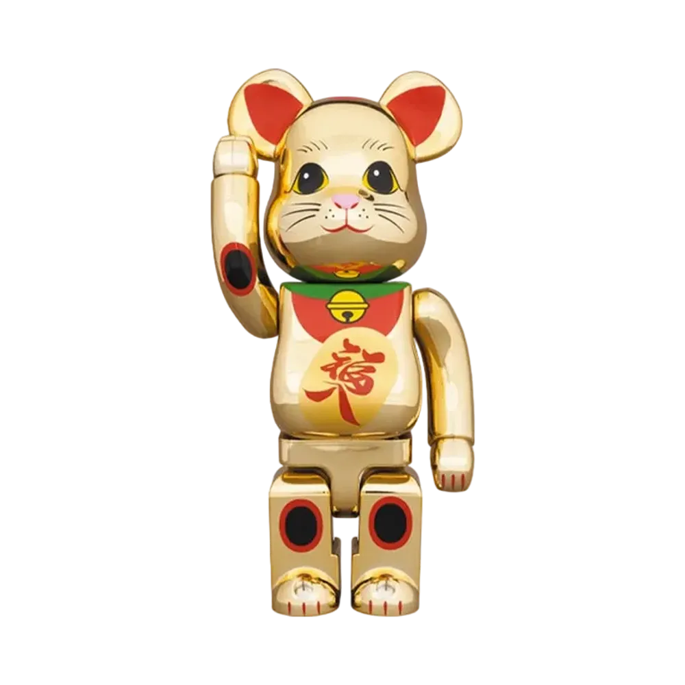 Bearbrick Maneki Neko Gold-Plated Fukuiri 400%