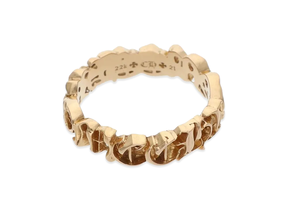 Chrome Hearts 22K Script Band Gold Ring "Gold"