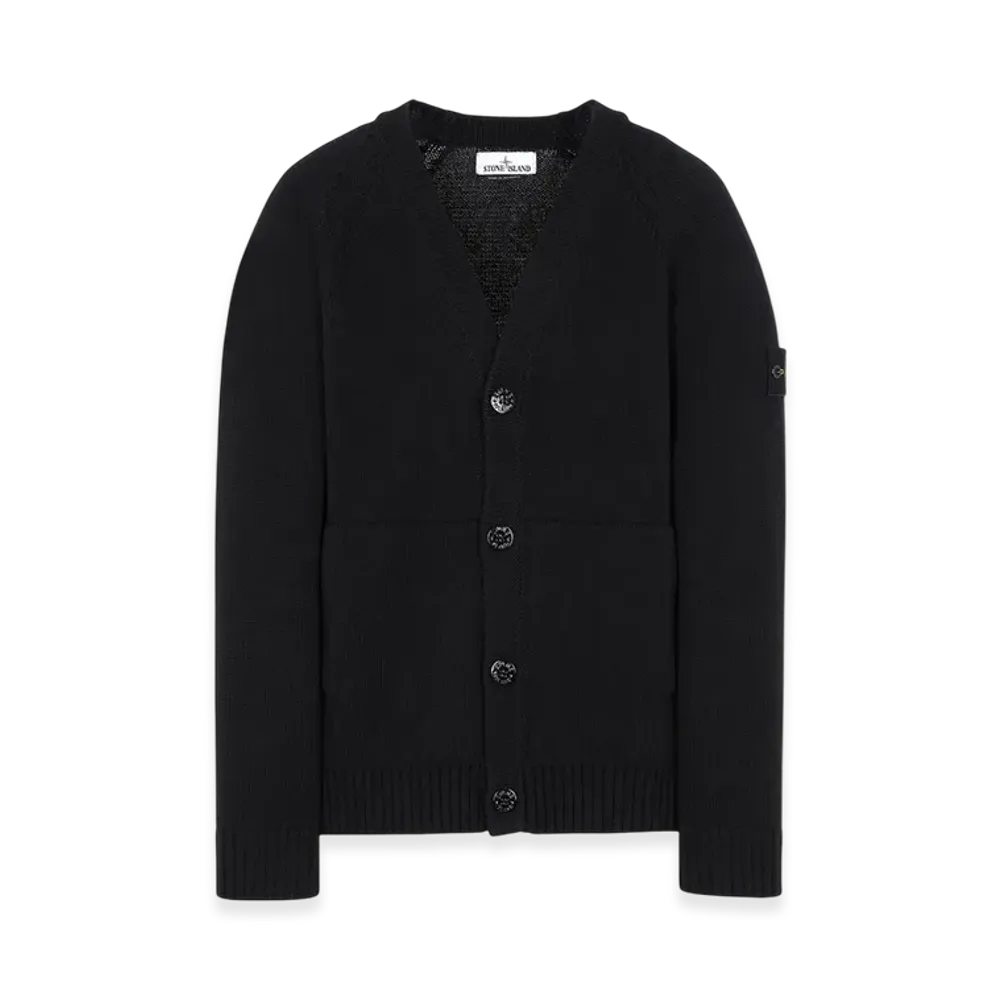 Stone Island 513B9 Light Raw Cotton Knit Cardigan - 21SS "Black"