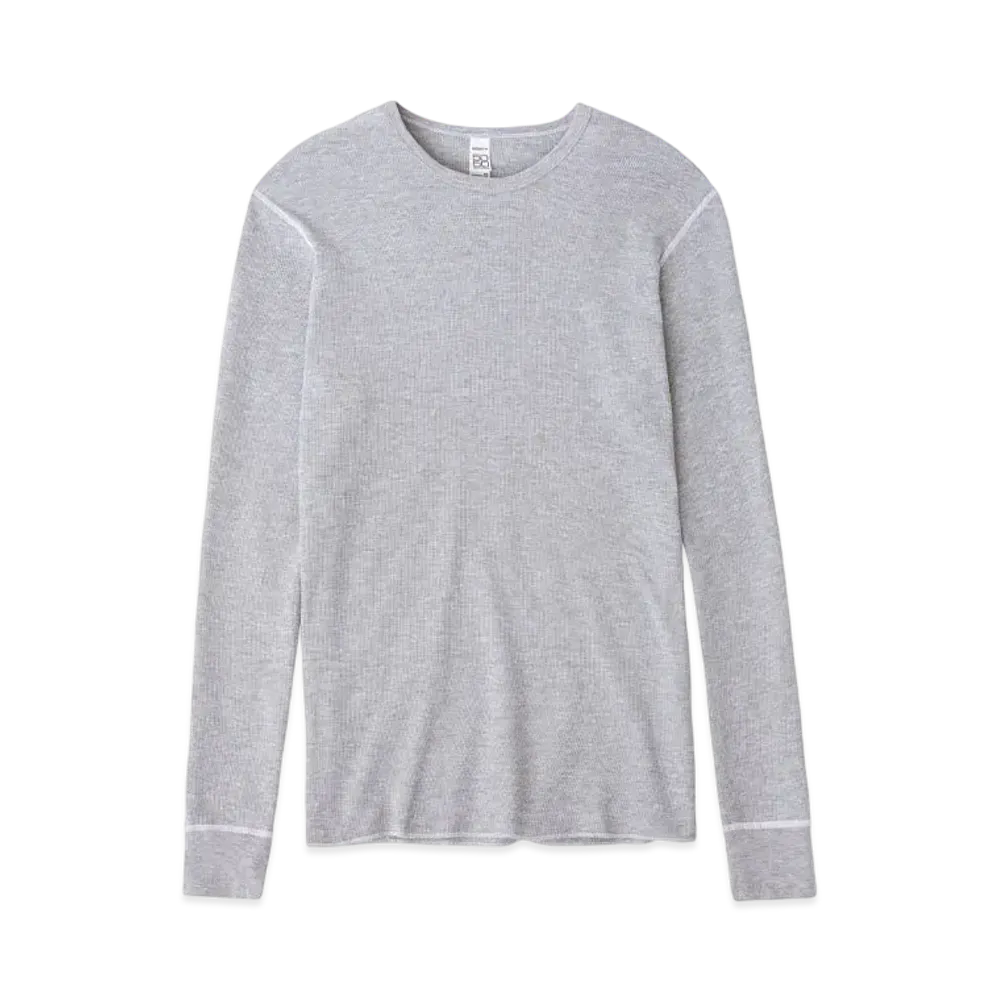 Los Angeles Apparel Poly-Cotton Thermal Long Sleeve Crewneck "Heather Grey"