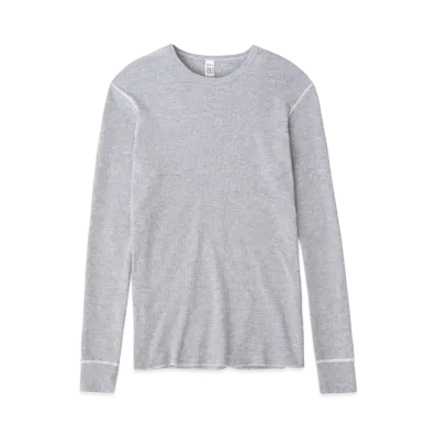 Los Angeles Apparel Poly-Cotton Thermal Long Sleeve Crewneck "Heather Grey"