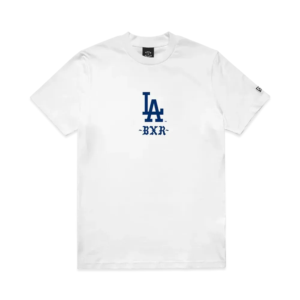 BORN X RAISED x NEW ERA x Dodgers Trademark Tee "White"