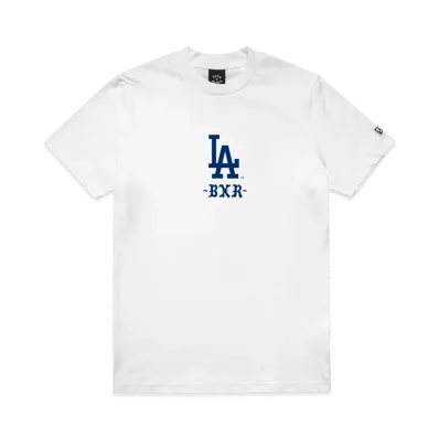 BORN X RAISED x NEW ERA x Dodgers Trademark Tee "White"
