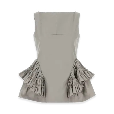 DRIES VAN NOTEN Women's Cotton Casey Top "Gray"