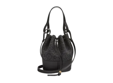 LOEWE Small Balloon Bag In Anagram Jacquard And Calfskin "Anthracite / Black"