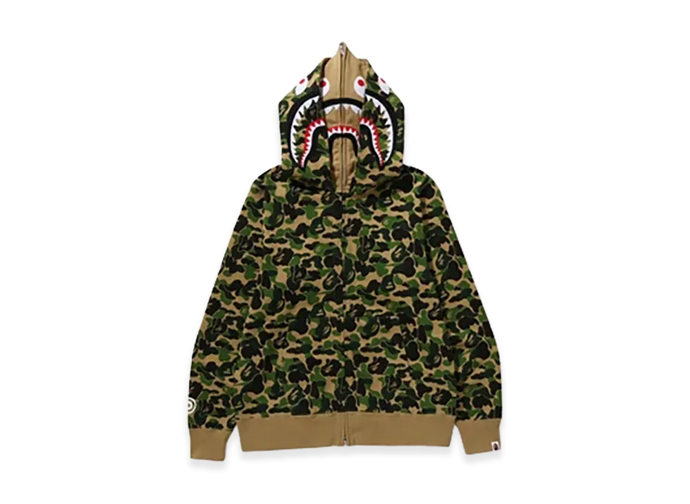 A BATHING APE ABC Camo Double Shark Full Zip Hoodie "Green"