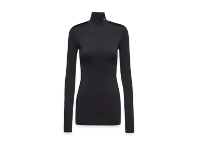 PRADA Women's Jersey Turtleneck Top "Black"