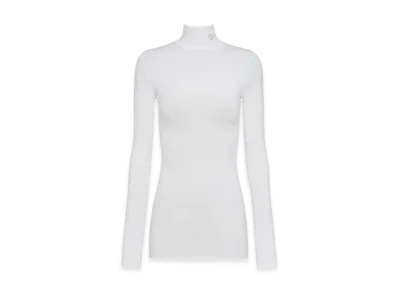 PRADA Women's Jersey Turtleneck Top "White"
