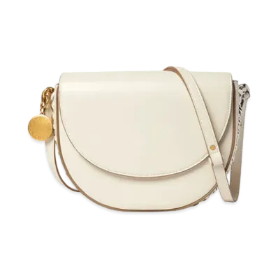 STELLA McCARTNEY Flame Medium Flap Shoulder Bag "Pure White"