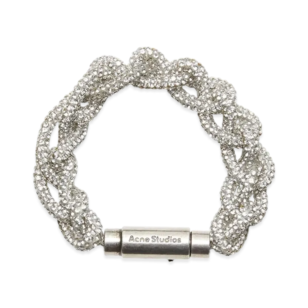Acne Studios Crystal Cord Bracelet "Antique Silver/Silver"
