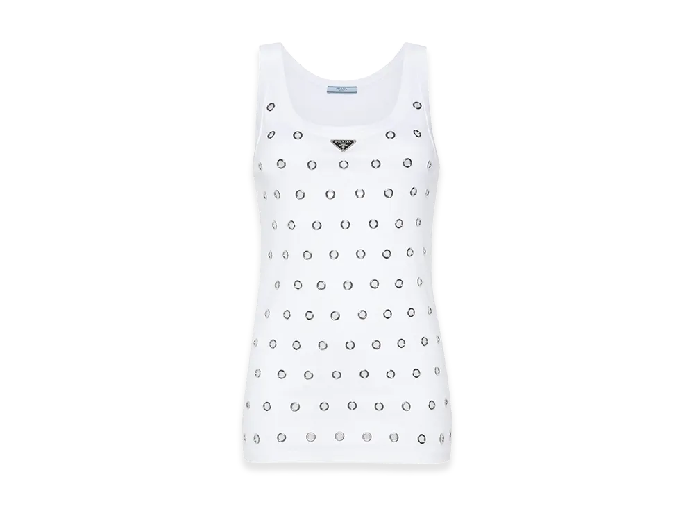 PRADA Women's Stud Tank Top "White"